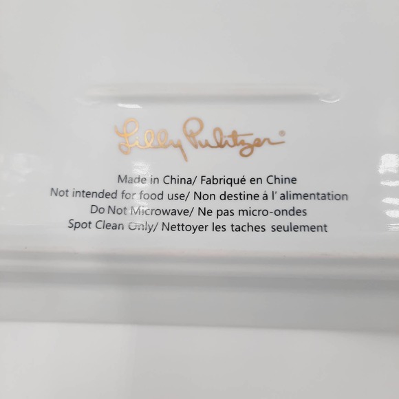 Lilly Pulitzer Modernist Ceramic Elephant Tray Dish 9.25”L x 5” - Picture 7 of 7